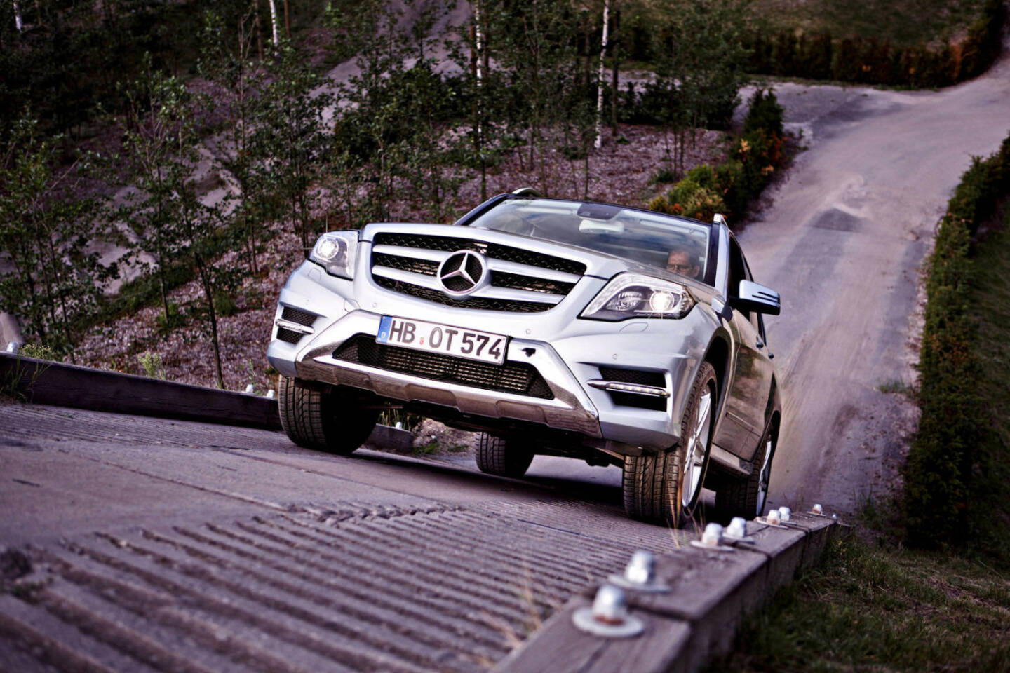 Der berühmte GLK-Parcours „The Rock“ – das Fahrzeug überwindet eine Steigung von 70 Prozent, Daimler AG