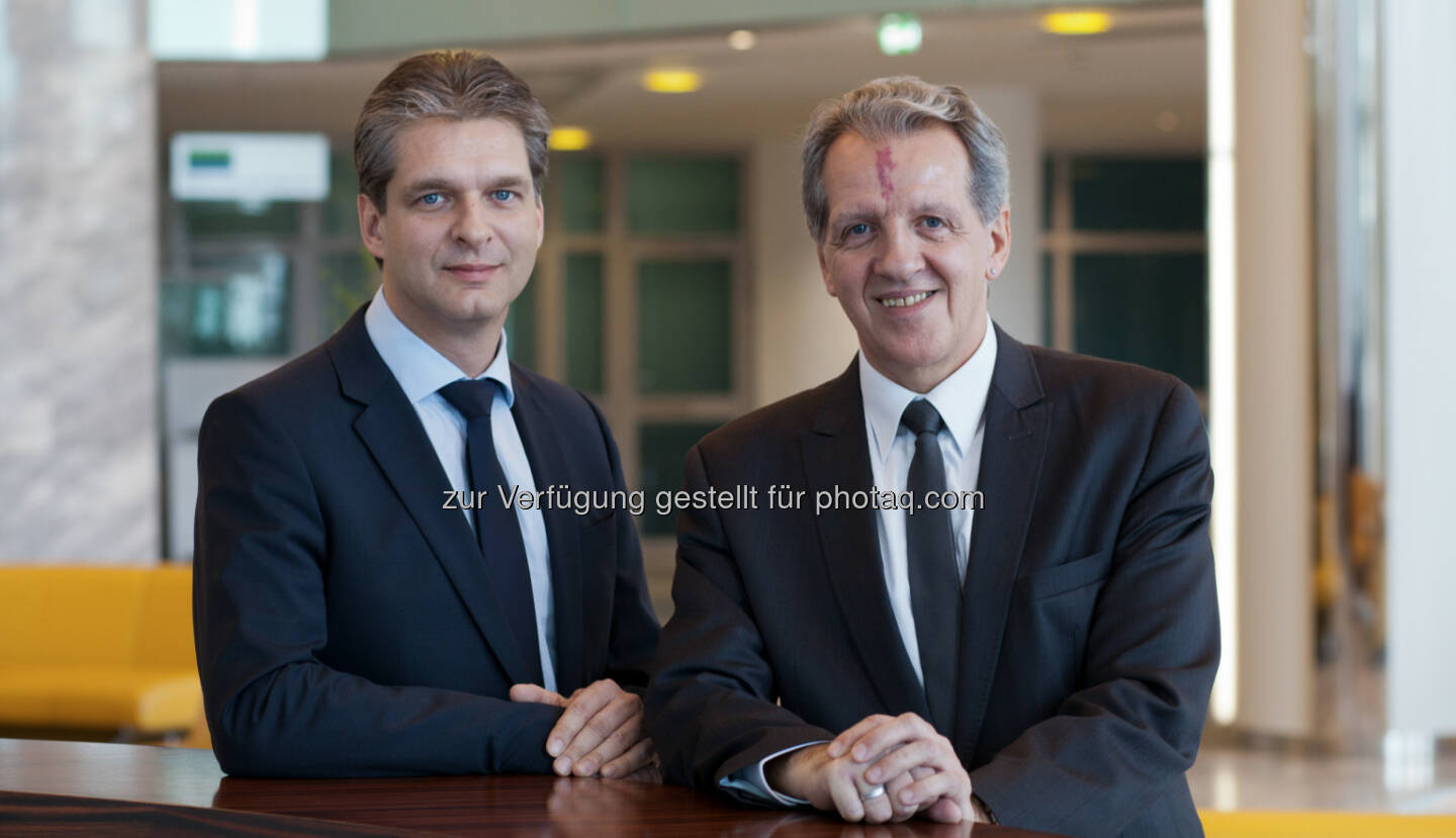 Wolfgang Höfner und Christian Sanjath wurden mit 19. März 2014 als Geschäftsführer der neu gegründeten Raiffeisen Verbundunternehmen-IT GmbH bestellt. Wolfgang Höfner leitet bisher den IT-Bereich von Raiffeisen Capital Management und Christian Sanjath zeichnet für die Informatik der Raiffeisen Bausparkasse verantwortlich (c) Aussendung