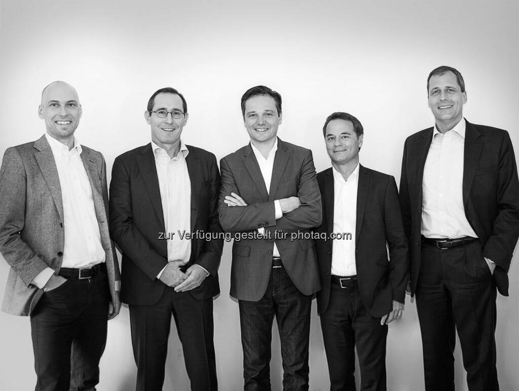 Marco Hassler, Christian Baumgartner, Roland Schönholzer, André Schmid, Ralph Wyss, Verwaltungsrat Namics AG, Zürich: Mit Christian Baumgartner ergänzt ein erfahrener Management-Berater den Verwaltungsrat der Namics (C) OTS.Bild/Namics AG (02.04.2014) 