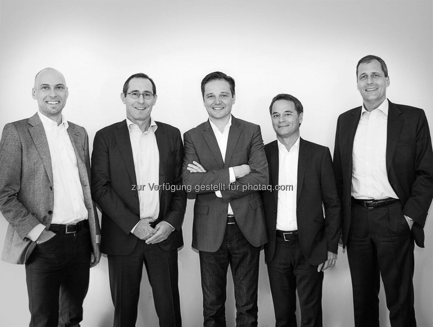 Marco Hassler, Christian Baumgartner, Roland Schönholzer, André Schmid, Ralph Wyss, Verwaltungsrat Namics AG, Zürich: Mit Christian Baumgartner ergänzt ein erfahrener Management-Berater den Verwaltungsrat der Namics (C) OTS.Bild/Namics AG