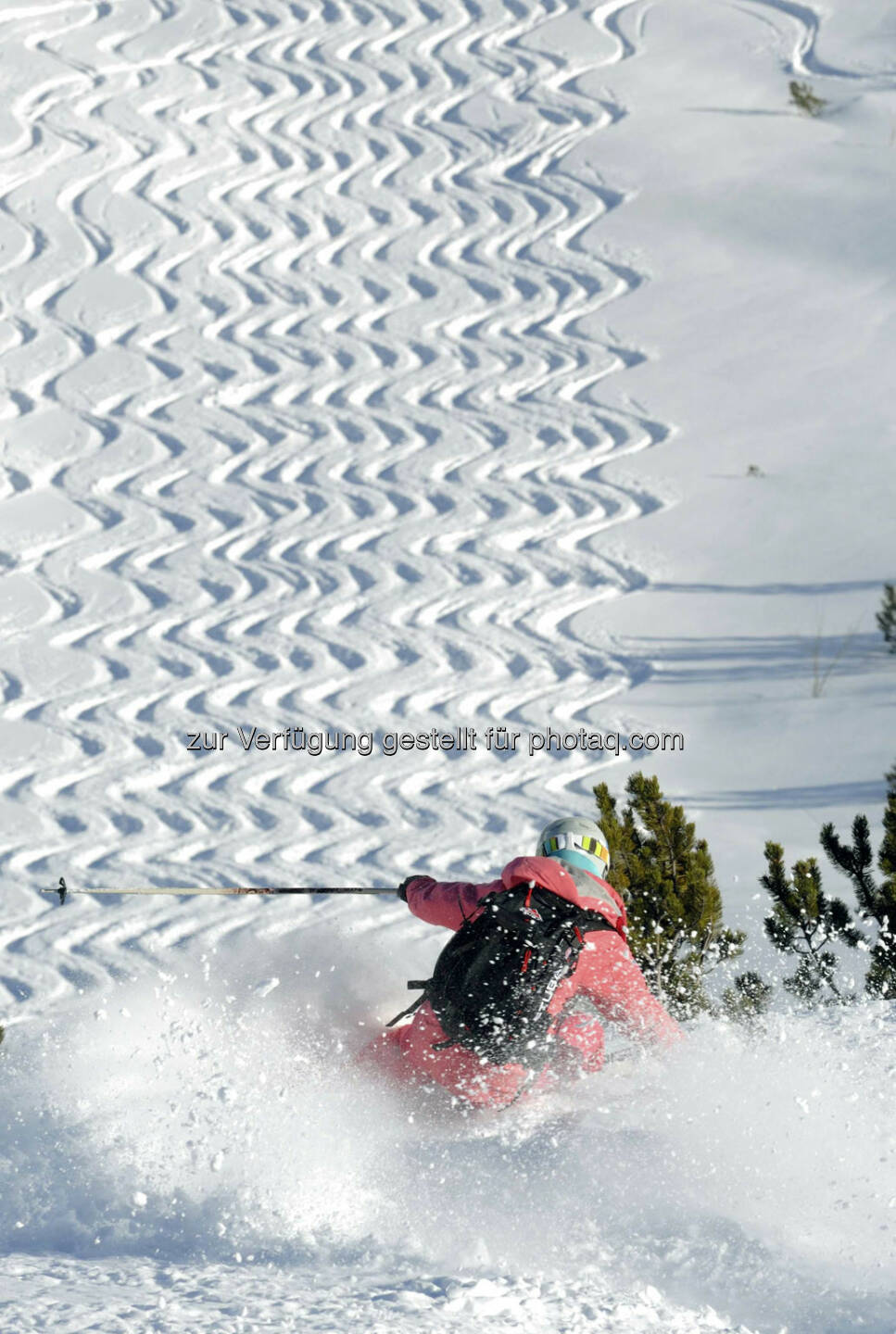 Lech Zürs am Arlberg, Skifahrerin bei Wiesele (Bild: Sepp Mallaun LZTG)