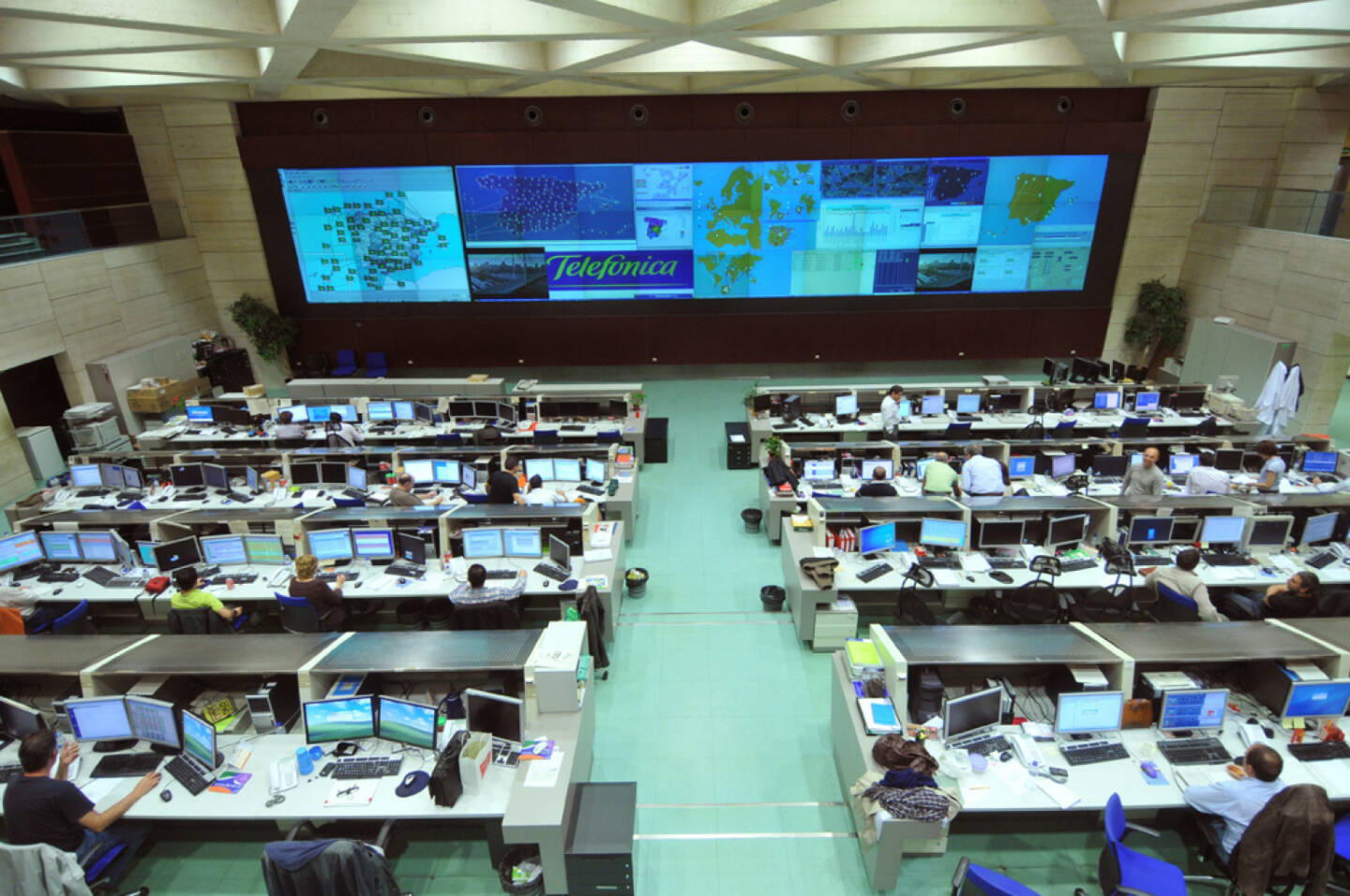 The CNSO (National Centre for Supervision and Operations) control room, Telefonica