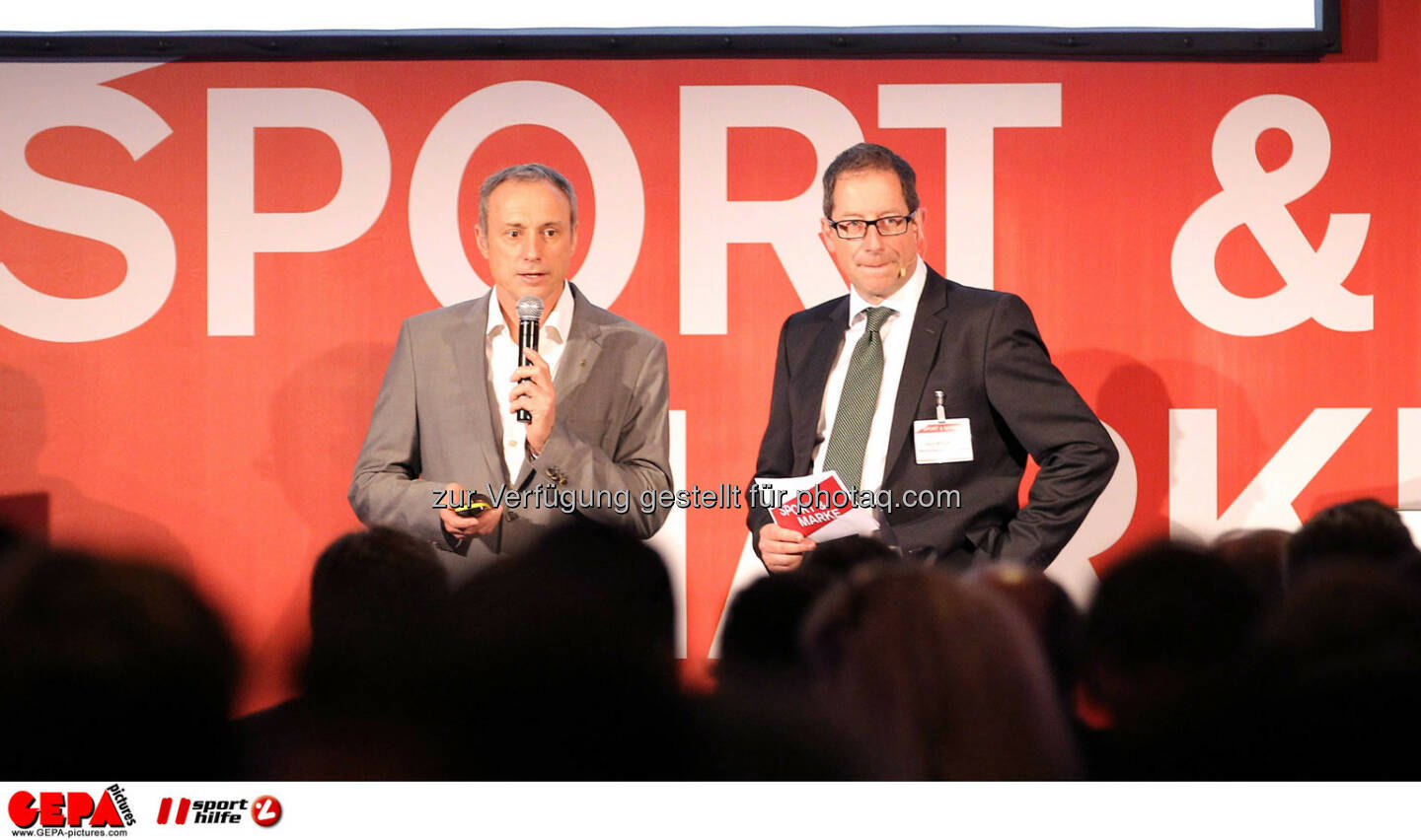 Geschaeftsfuehrer Anton Schutti (Sporthilfe) und Geschaeftsfuehrer Hans-Willy Brockes (ESB Europaeischen Sponsoring-Boerse). (Foto: GEPA pictures/ Christopher Kelemen)