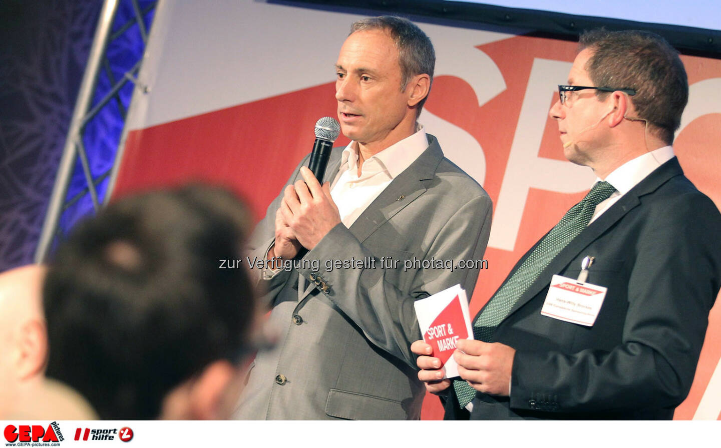 Geschaeftsfuehrer Anton Schutti (Sporthilfe) und Geschaeftsfuehrer Hans-Willy Brockes (ESB Europaeischen Sponsoring-Boerse). (Foto: GEPA pictures/ Christopher Kelemen)
