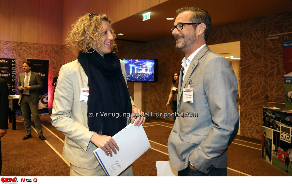 Konstanze Theimer und Christian Rausch (Hutchison Drei Austria). (Foto: GEPA pictures/ Christopher Kelemen) (10.04.2014) 