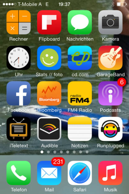 iPhone Startscreen eines finanzmarktfoto-Mitarbeiters, April 2014 (11.04.2014) 