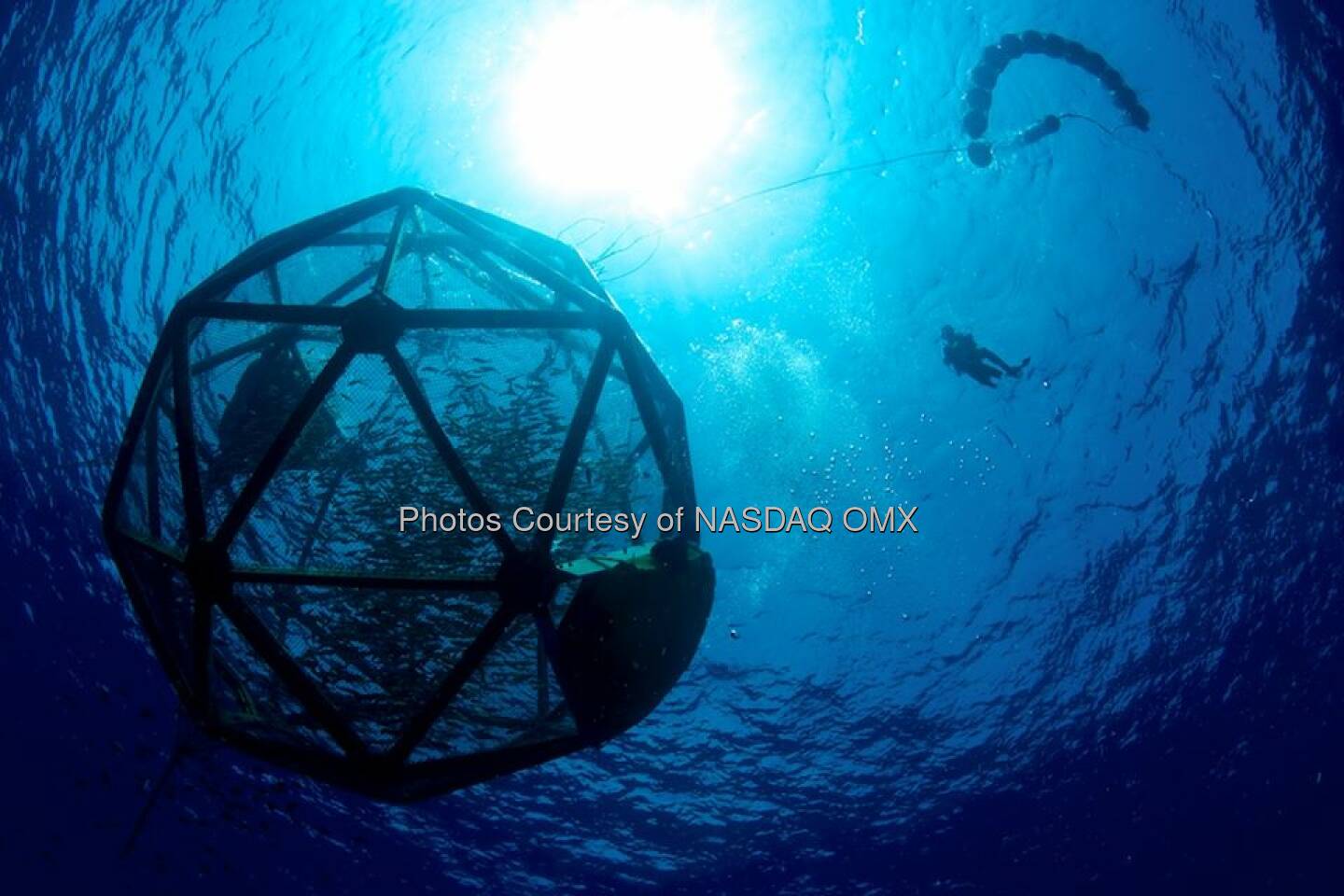 Wasser; Meer, Seefood Meet the Aquapod: A free floating fish farm that helps produce sustainable seafood while keeping sensitive marine life unharmed.http://bit.ly/1hluWjw  Source: http://facebook.com/NASDAQ 