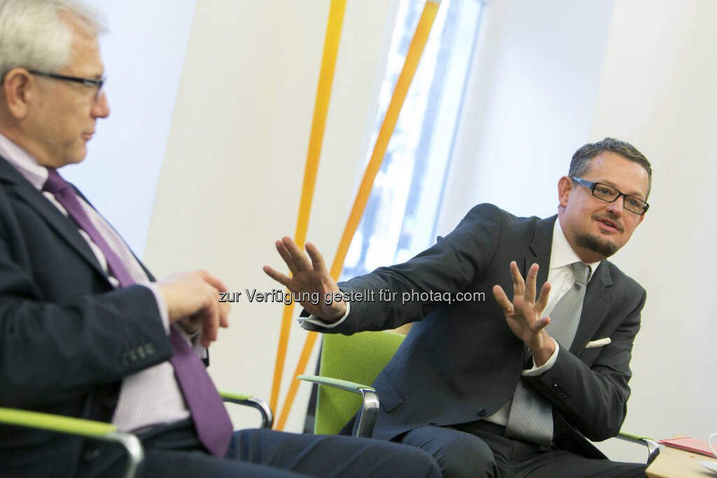 Alois Steinböck, GF und Managing Director Bawag PSK Invest, Gerhard Mittelbach, Österreich Executive Director PEH Wertpapier AG, © Martina Draper für Börse Express (20.12.2012) 