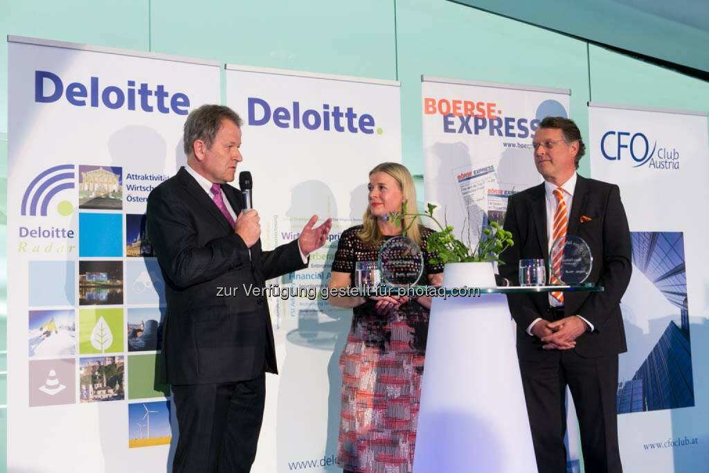 Eduard Zehetner (Immofinanz), Karin Mair (Deloitte), Hans Tschuden (Telekom Austria), © Martina Draper für BE  (27.04.2014) 
