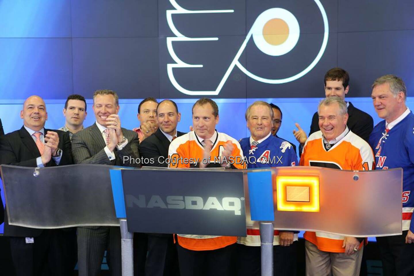 NHL's Philadelphia Flyers and New York Rangers ring the NASDAQ Closing Bell! #dreamBIG  Source: http://facebook.com/NASDAQ