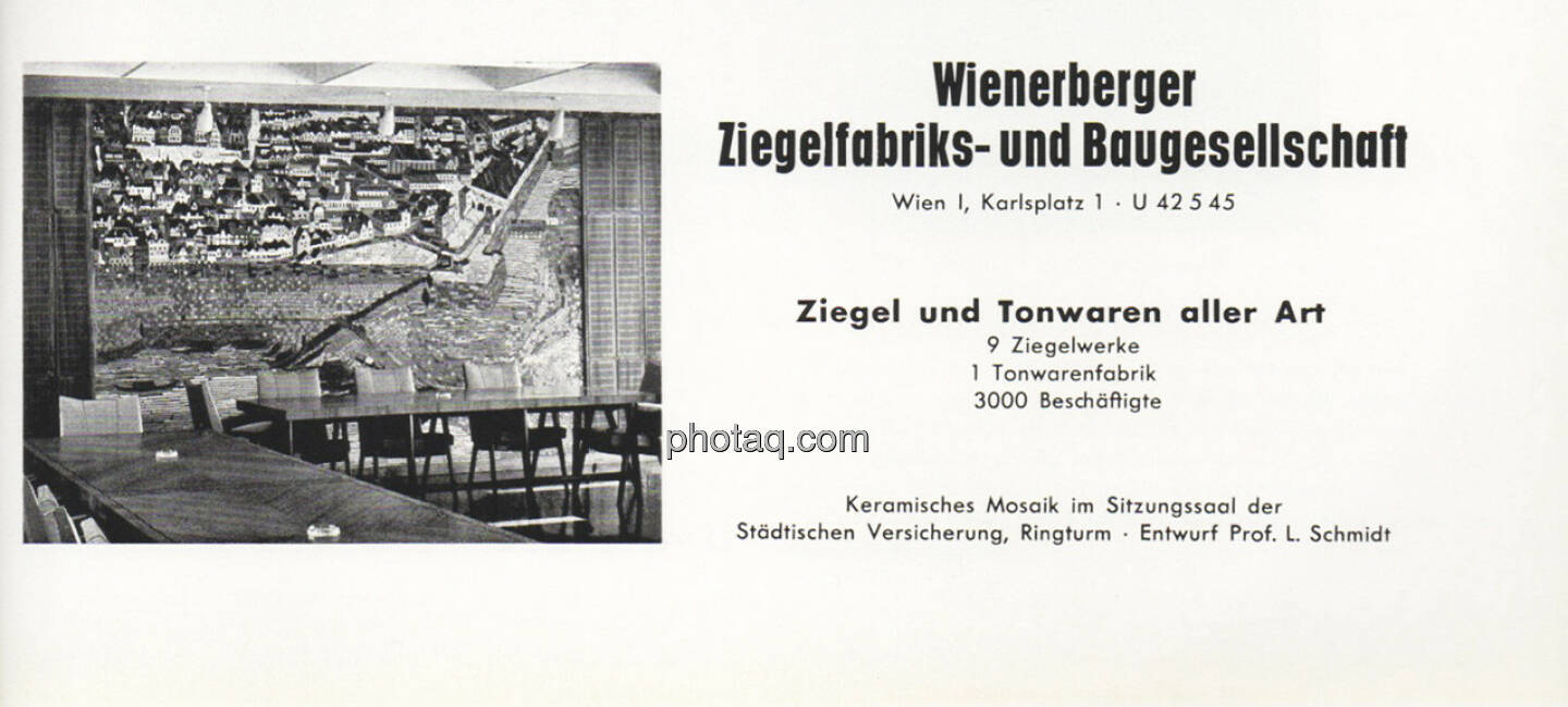 Wienerberger Werbung 1956, 3000 Beschäftigte