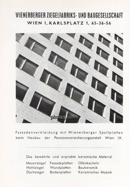 Wienerberger Werbung 1957, Pensionsversicherungsanstalt (21.12.2012) 