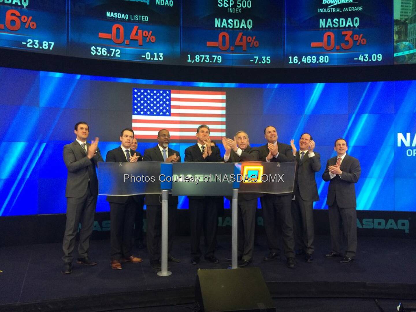Senator Joe Manchin III rings the #NASDAQ Opening Bell Source: http://facebook.com/NASDAQ