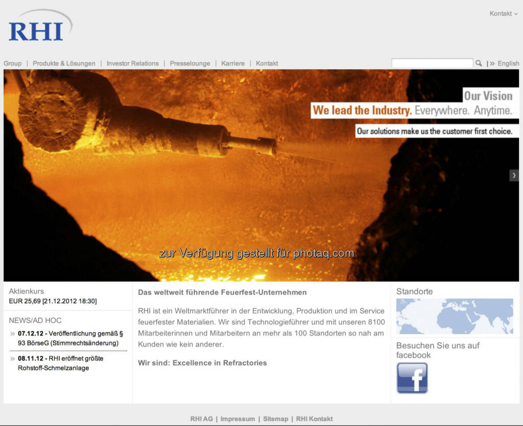 RHI AG Homepage - http://www.rhi-ag.com (22.12.2012) 