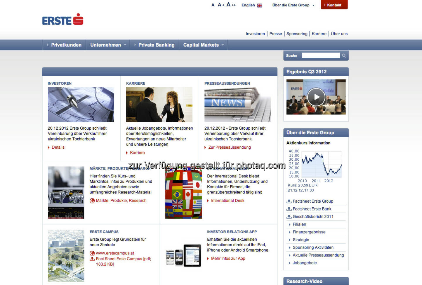 Erste Group Homepage http://www.erstegroup.com/de