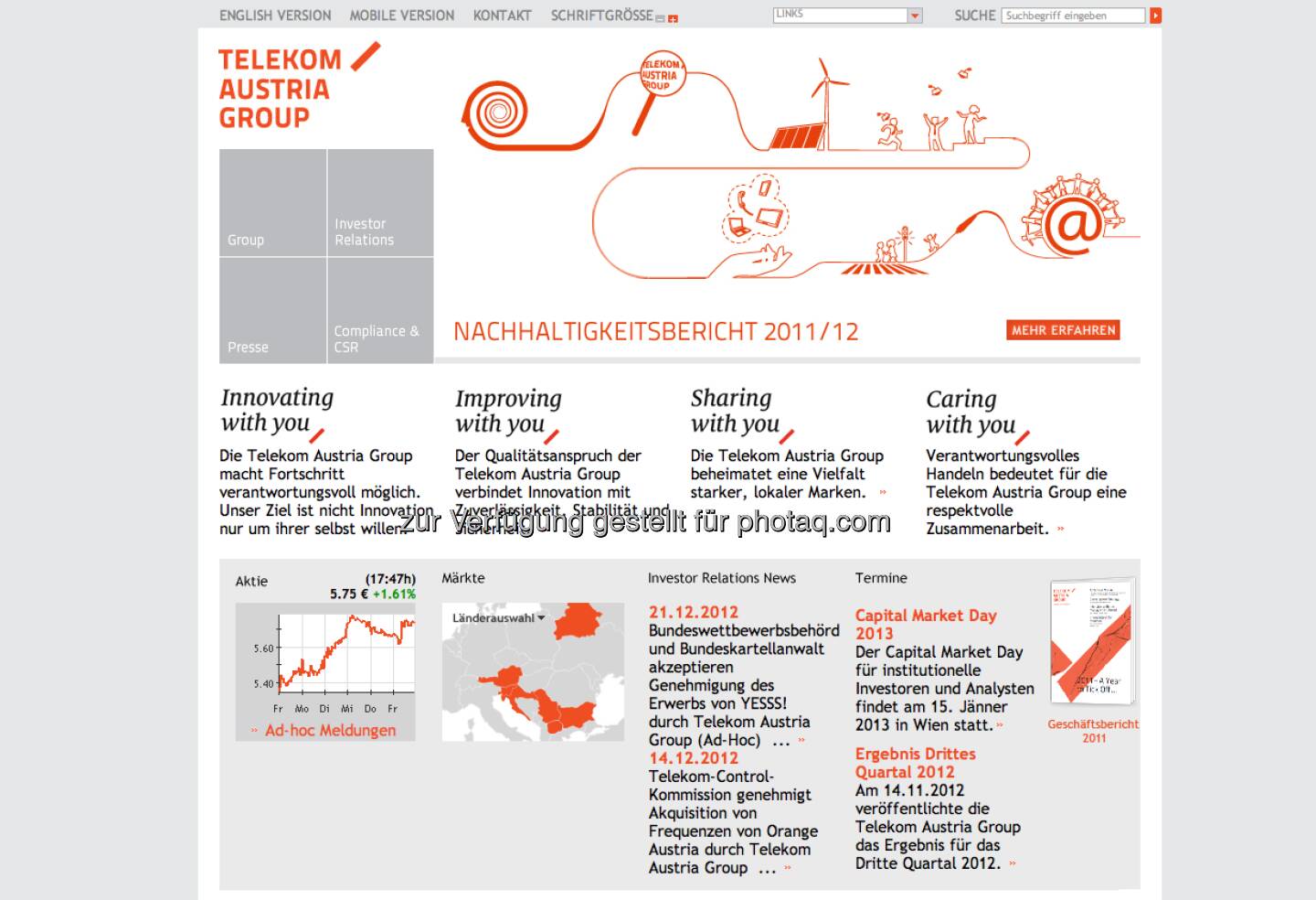 Telekom Austria Group Homepage http://www.telekomaustria.com/