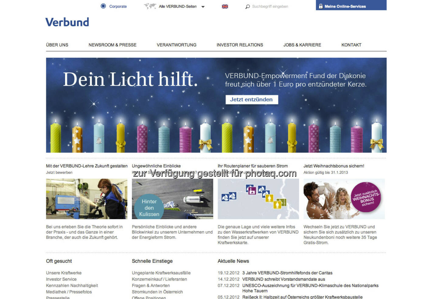 Verbund Homepage http://www.verbund.com/cc/de/