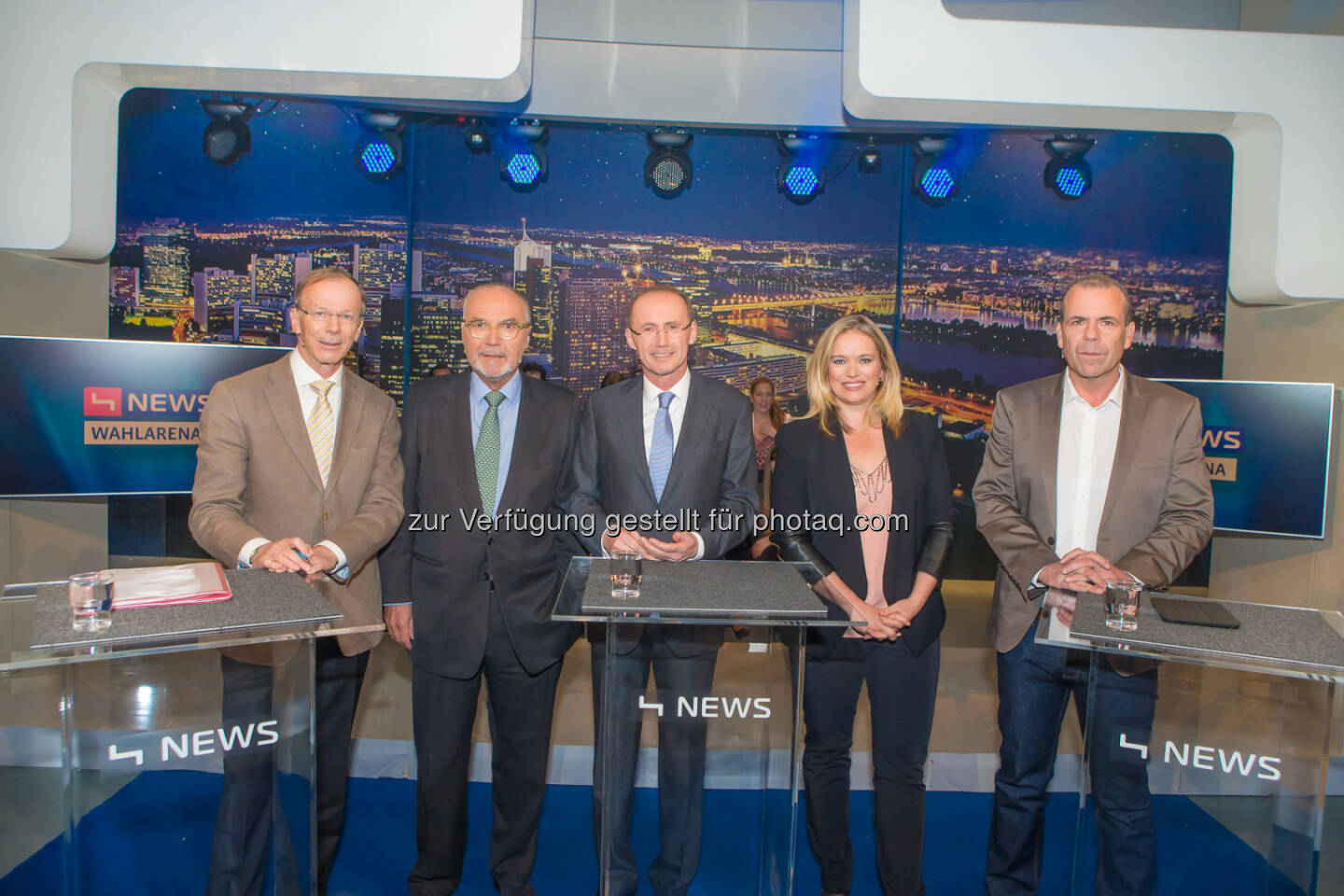 Eugen Freund, Peter Rabl, Othmar Karas, Corinna Milborn und Harald Vilimsky