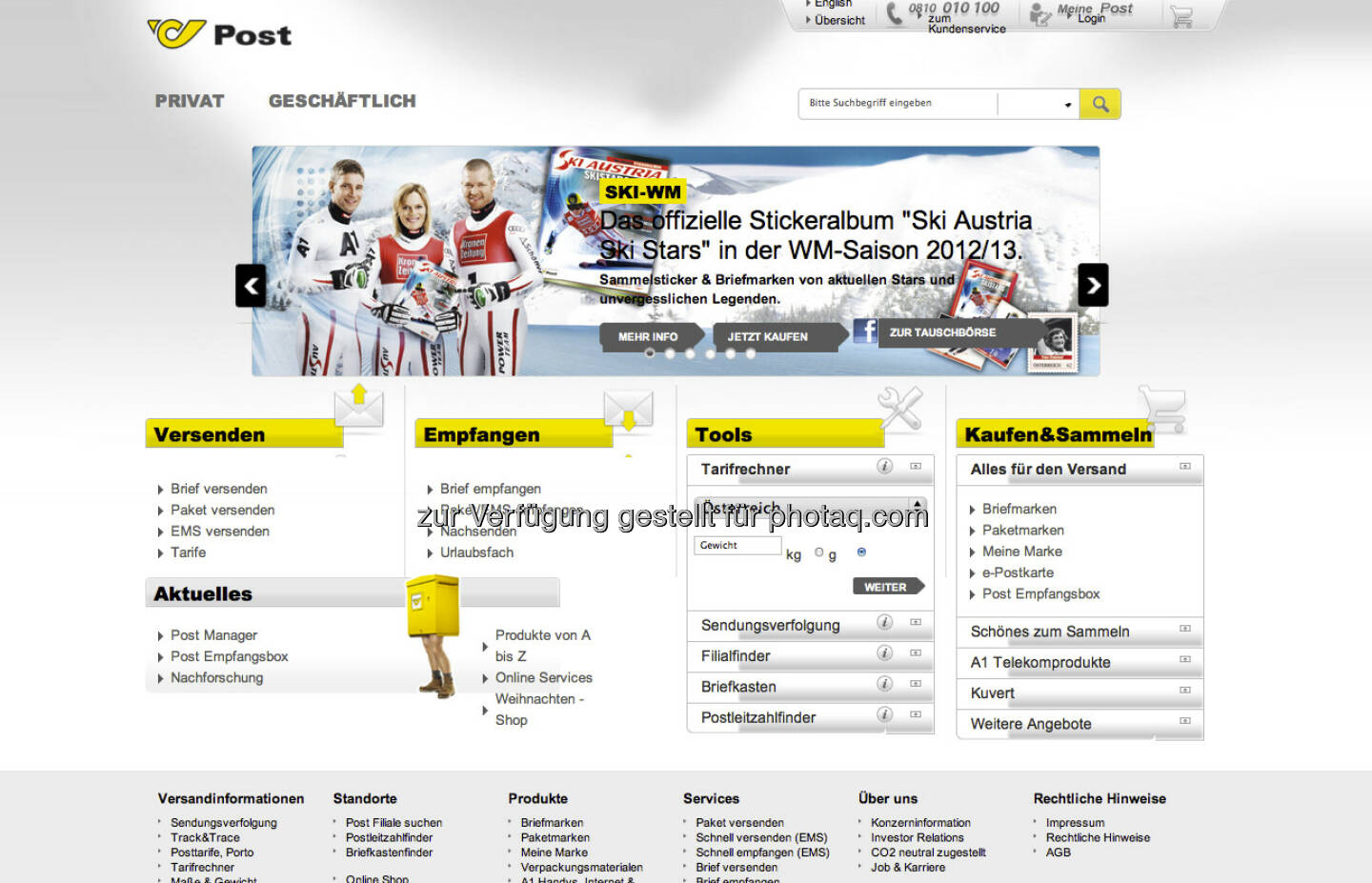 Österreichische Post Hompage - http://www.post.at