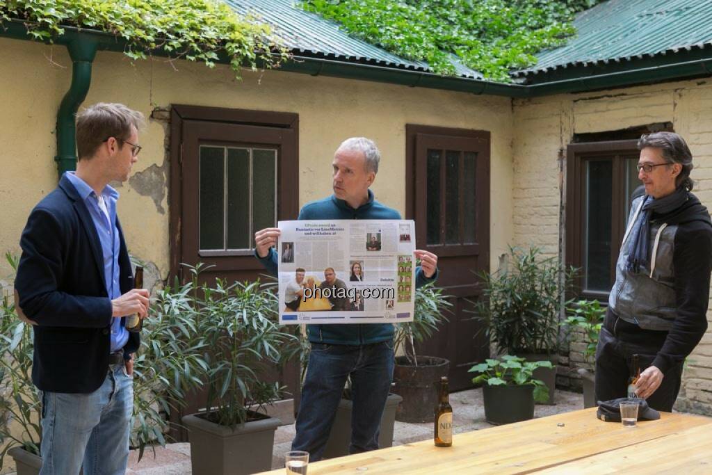 Constantin Simon (Nixe), Christian Drastil, Josef Chladek, © finanzmarktfoto.at/Martina Draper (15.05.2014) 