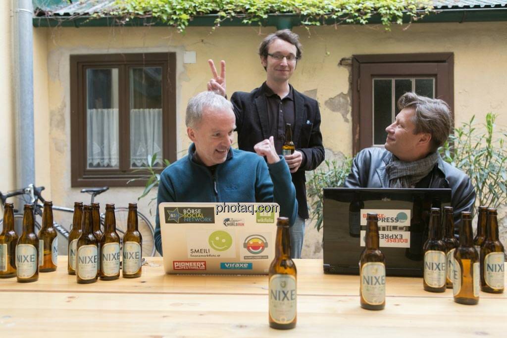 Christian Drastil, Daniel K. (Praktikantenaspirant), Robert Gillinger (Börse Express), © finanzmarktfoto.at/Martina Draper (15.05.2014)