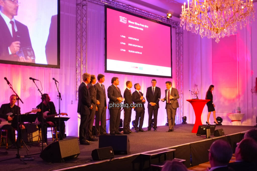 Journalisten-Preis

1. Platz: voestalpine AG

2. Platz: Erste Group Bank AG

3. Platz: Telekom Austria AG, © Drastil / bzw. Wiener Börse (2) (20.05.2014) 