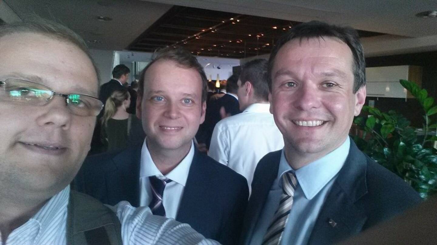 Selfie Akostart Startup meets Industrie: Wolfgang Hafenscher, Markus Raml, Robert Herger.