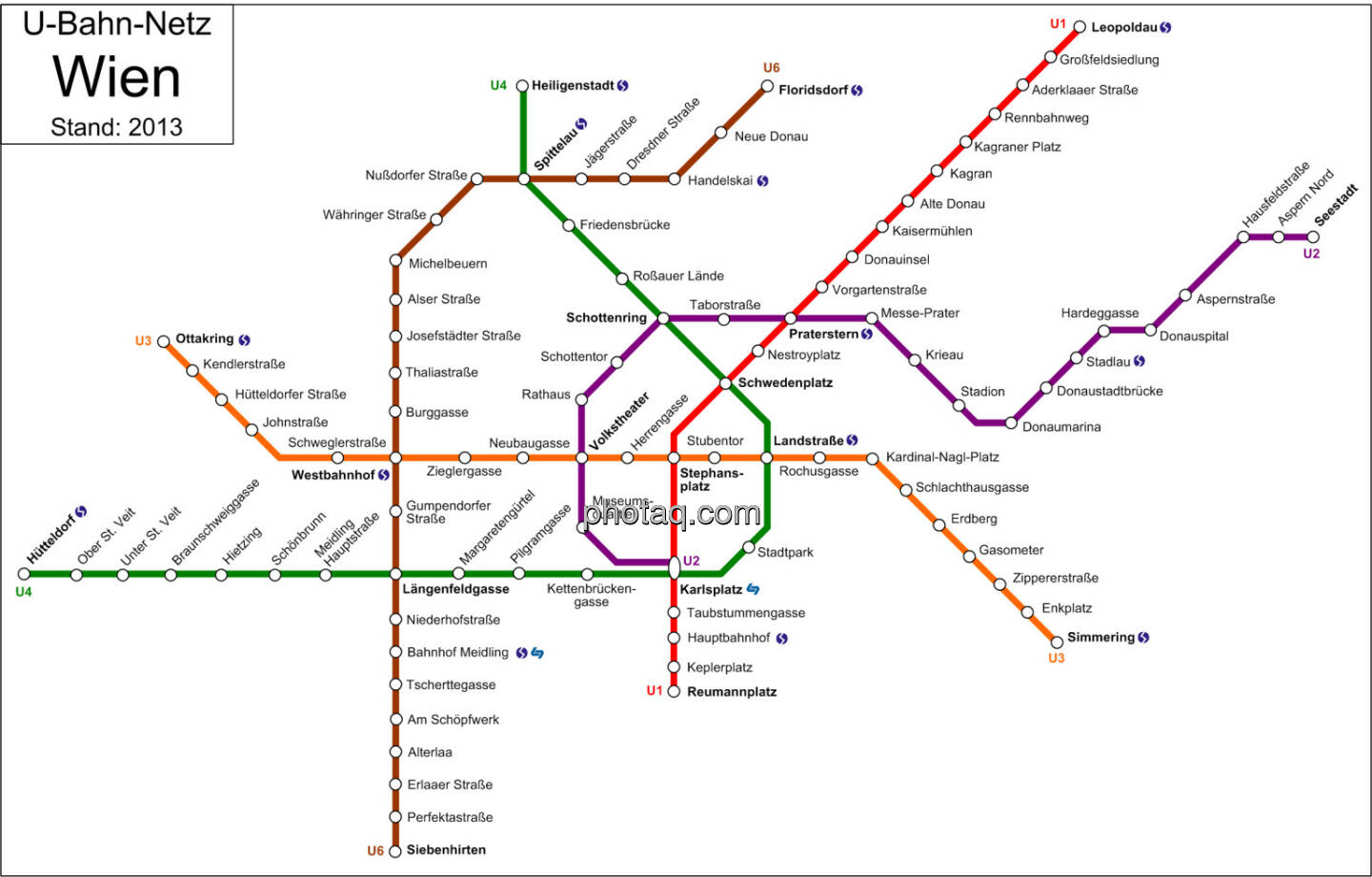 U-Bahn-Netz Wien (Stand 2013)
