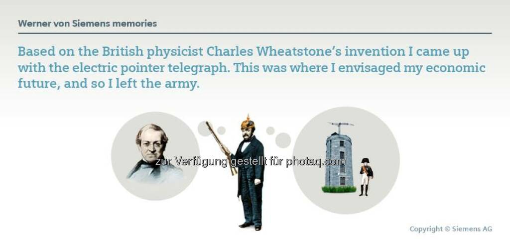 No doubt: a clever career move by the young Werner von Siemens!  Source: http://facebook.com/Siemens (26.05.2014) 