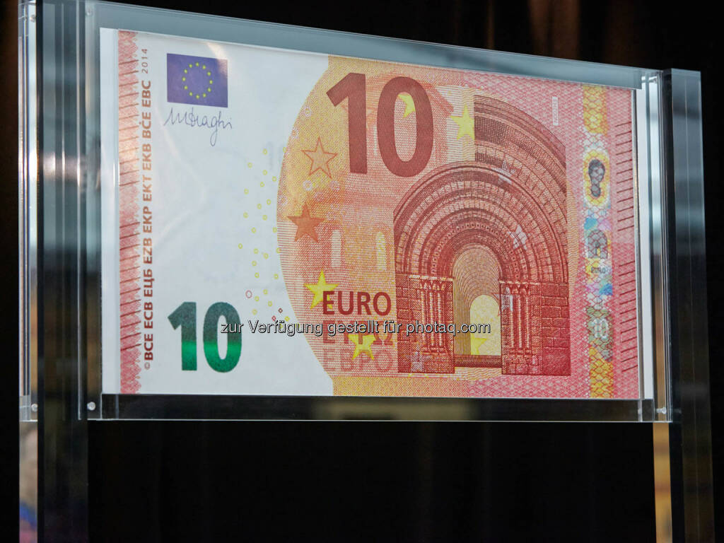 OeNB: Zur Vorbereitung auf die Einführung der neuen 10-€-Banknote am 23. September 2014 erhalten 3 Millionen Geschäfte und kleinere Unternehmen im gesamten Euroraum Faltblätter und Kippkarten zum neuen 10-€-Geldschein. (02.06.2014) 