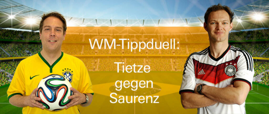 Nicolai Tietze vom Xmarkets-Produkt-Team und Daniel Saurenz von Feingold Research geben sich während der WM ein ausgeklügeltes Tipp-Duell https://www.xmarkets.db.com/DE/WM_Tippspiel (02.06.2014) 