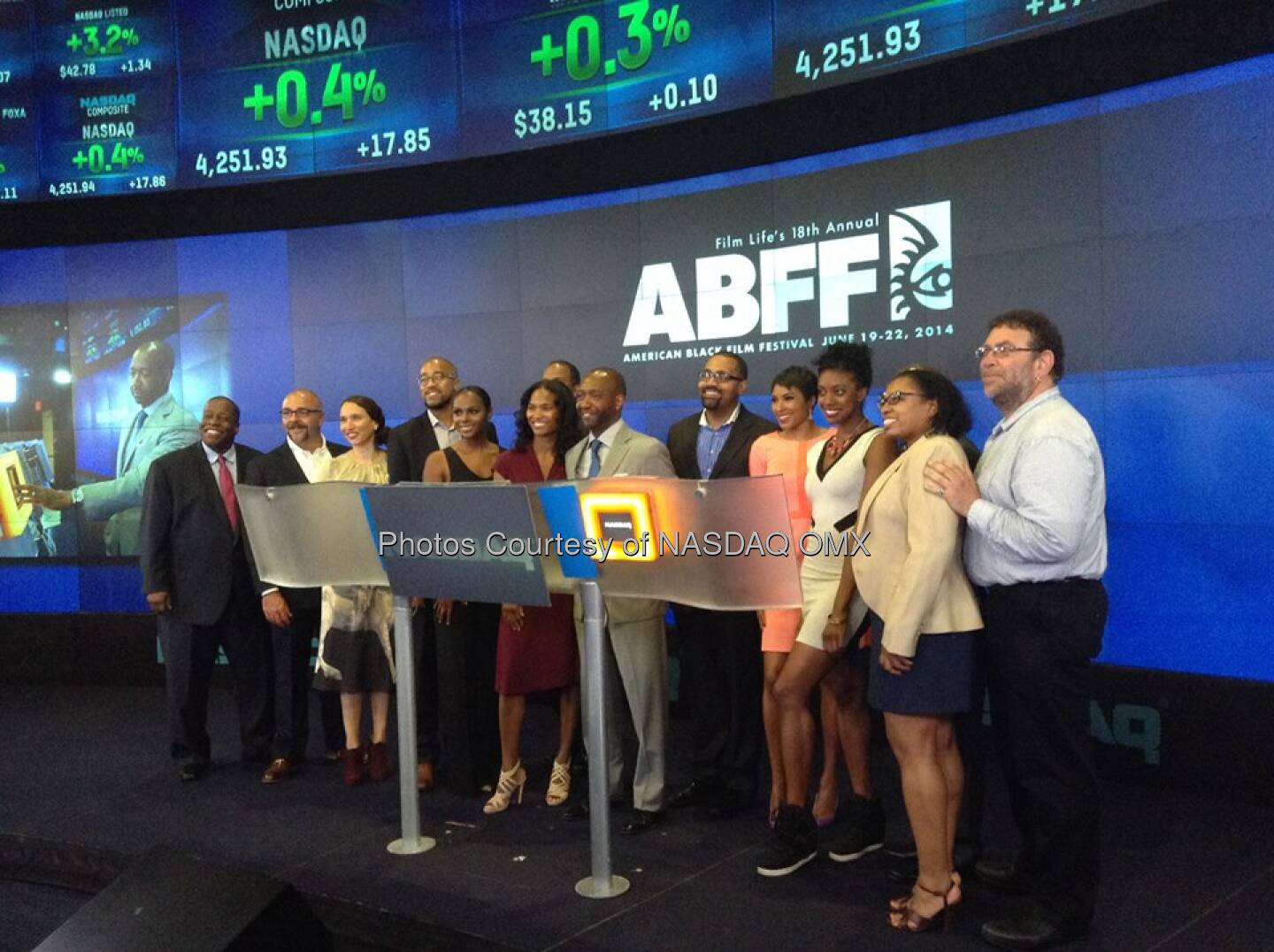 @ABFF shortly after ringing the Nasdaq closing bell! Source: http://facebook.com/NASDAQ