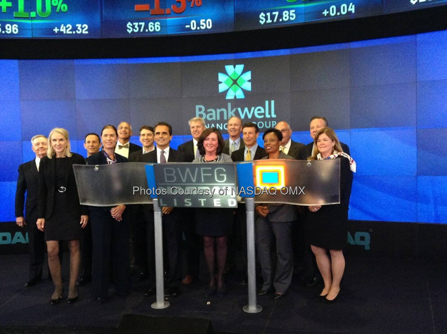 Bankwell Financial Group rings the Nasdaq closing bell! Source: http://facebook.com/NASDAQ