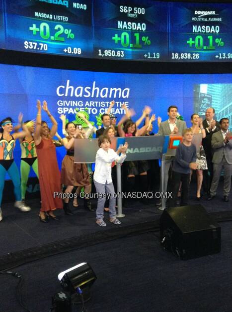 @chashama brought a cast of characters to ring the Nasdaq Closing Bell! Source: http://facebook.com/NASDAQ (10.06.2014) 