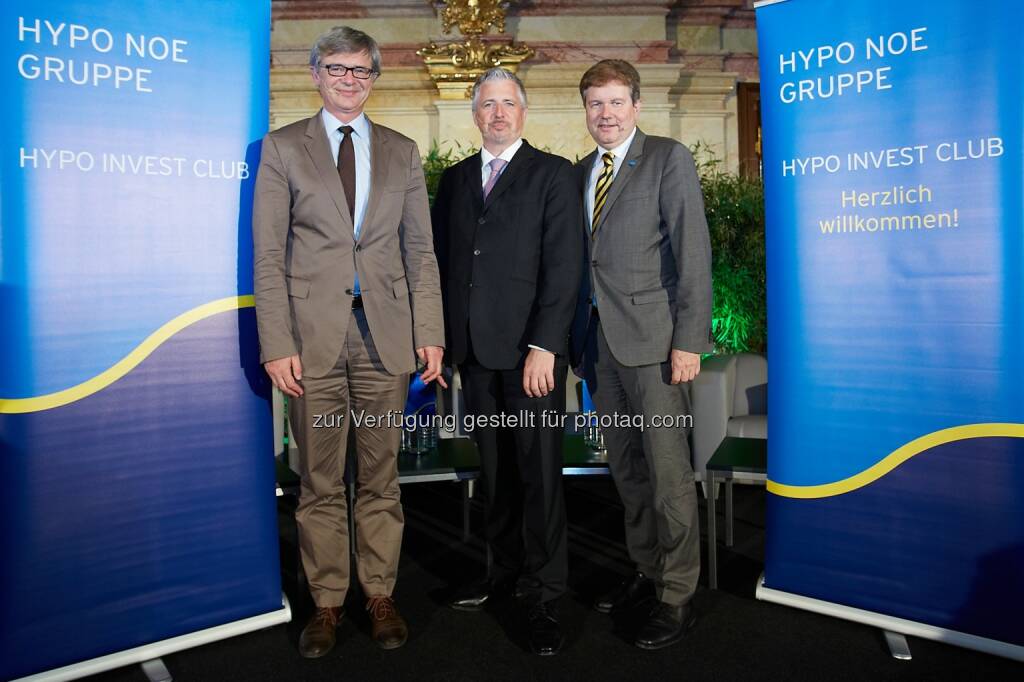 9. Hypo Invest Club: Engelbert Dockner, Wirtschaftsuniversität Wien, deutscher Finanz- und Börsenexperte Dirk Müller und Hypo NOE-Generaldirektor Peter Harold (12.06.2014) 