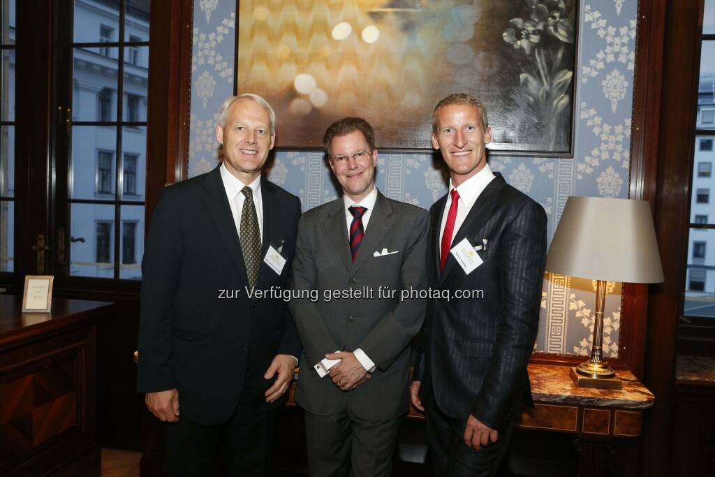 Jahresveranstaltung der Kronos Advisory: Charles van Erp (Kronos), Johannes Aehrenthal (CHSH Cerha Hempel Spiegelfeld Hlawati), Sven E. Rischko (CHSH Cerha Hempel Spiegelfeld Hlawati) (12.06.2014) 