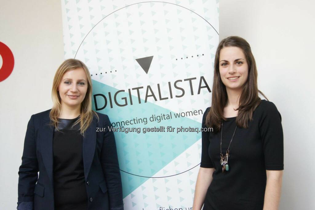 Elisabeth Oberndorfer (Digitalista), Eva Oberecker (MindTake Research): Digitalista hat bei einem Pressegespräch die Studie zur österreichischen Digital-Branche vorgestellt. Foto (c) Digitalista Teresa Hammerl  (13.06.2014) 