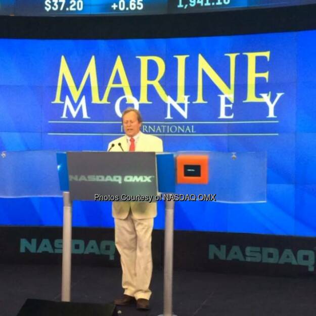 Jim Lawrence, Chairman of marinemoney before the Nasdaq Closing Bell.  Source: http://facebook.com/NASDAQ (18.06.2014) 