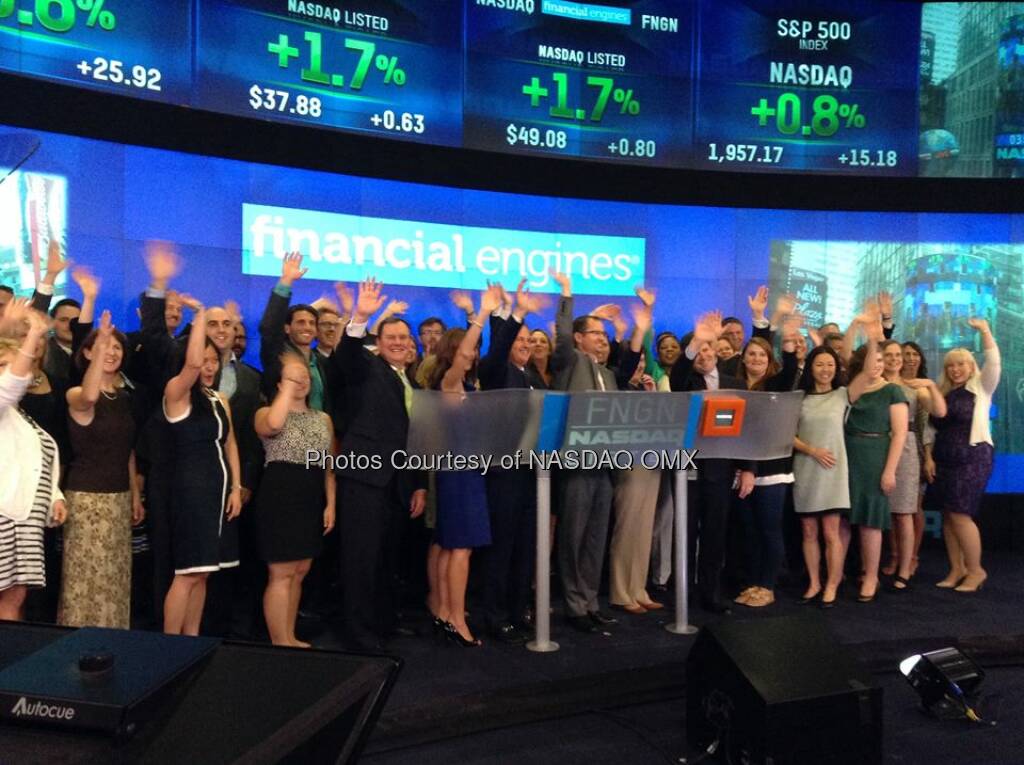 Financial Engines rings the Nasdaq ClosingBell! Source: http://facebook.com/NASDAQ (19.06.2014) 