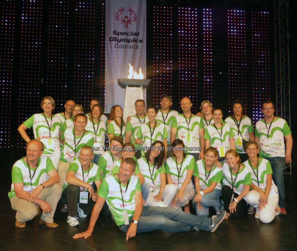 Würth Handelsges.m.b.H.: Würth Österreich beweist Herzschlag - das Würth Volunteers Team mit Geschäftsführer Willi Trumler bei den Special Olympics Sommerspielen Herzschlag 2014 (19.06.2014) 
