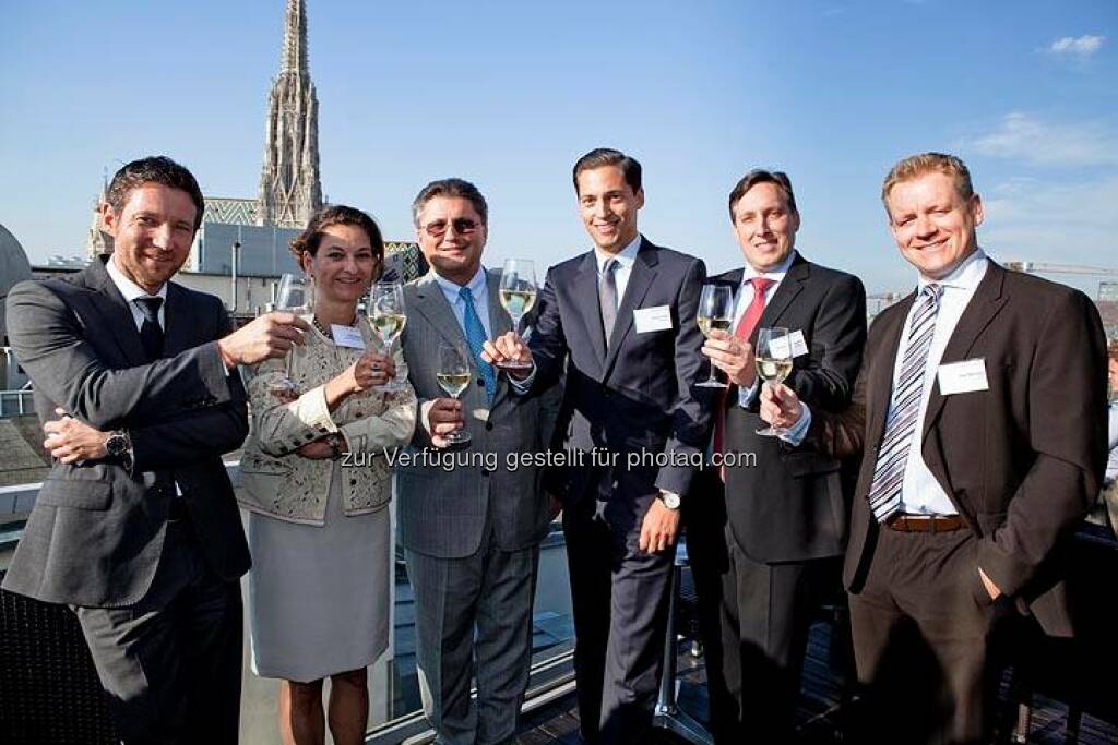 Thomas Schaufler (Erste AM), Carola Weibel (Reiter Immobilien), Karl-Heinz Strauss (Porr), Dominic Hojas (Der Börsianer), Bernhard Greifeneder (Bawag PSK Invest), Jörg Rohmann (Alpari) (Bild: DerBörsianer) (25.06.2014) 