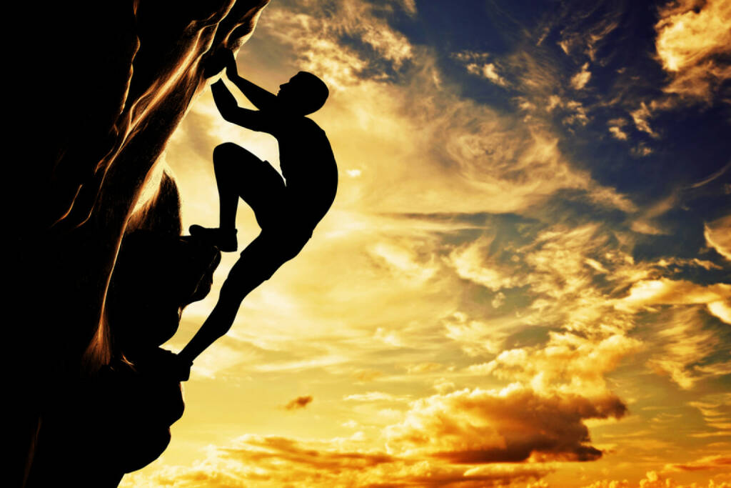 bergauf, aufwärts, hinauf, steil, steiler Weg, http://www.shutterstock.com/de/pic-178392428/stock-photo-a-silhouette-of-man-free-climbing-on-rock-mountain-at-sunset-adrenaline-bravery-leader.html , © (www.shutterstock.com) (01.07.2014) 