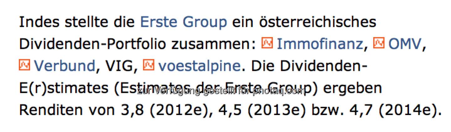 E(r)stimates ... für Estimates der Erste Group, lieb gemeint (Drastil)