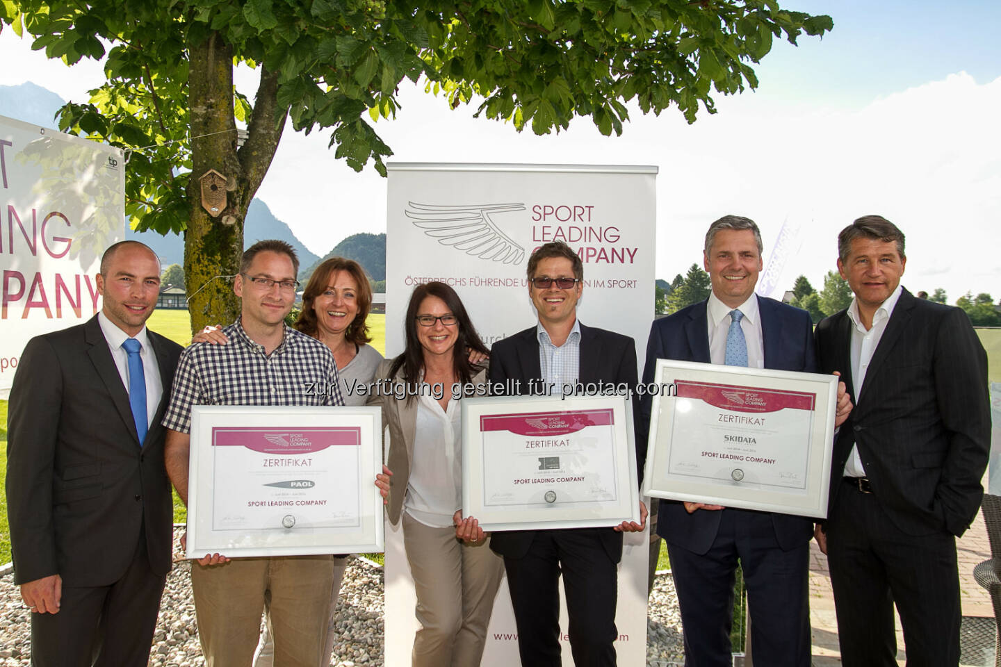 Verein zur Förderung der sportlichen und wirtschaftlichen Interessen: Erste Sport Leading Companies ausgezeichnet: Gunter Schobesberger LLM.oec (Generalsekretär SLC); Mark Zechiel (Geschäftsführer PAOL); Dagmar Pichler (Herausgeberin SB Magazin); Gabriele Gallei (Gallei Communications); Thomas Wiedner (Geschäftsführer eventDATA-services Austria GmbH); Alfred Gunacker (Leitung Business Segment Management Stadien Skidata AG); Toni Pichler (Vorstand SBÖ)