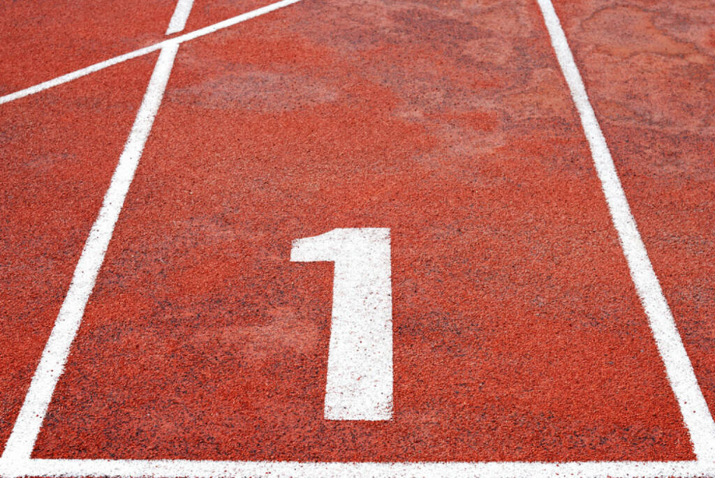 1, Eins, http://www.shutterstock.com/de/pic-150281663/stock-photo-athletics-track-lane-numbers.html , © (www.shutterstock.com) (02.07.2014) 