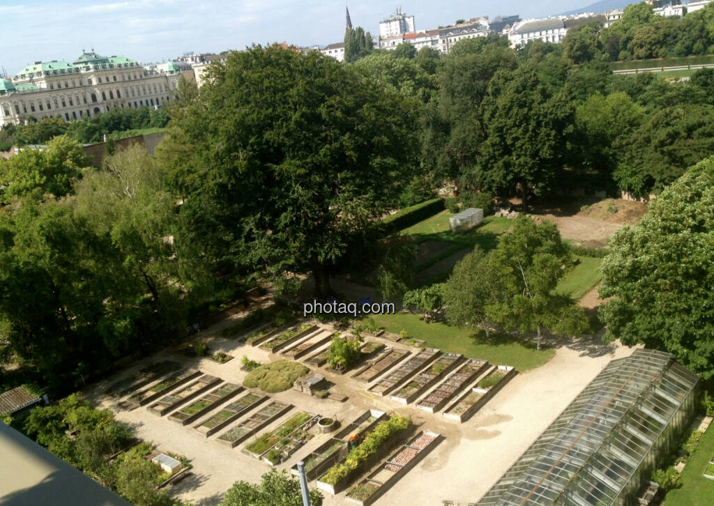 Botanischer Garten Wien, Blick aus dem Headquarter der CA Immo (08.07.2014) 