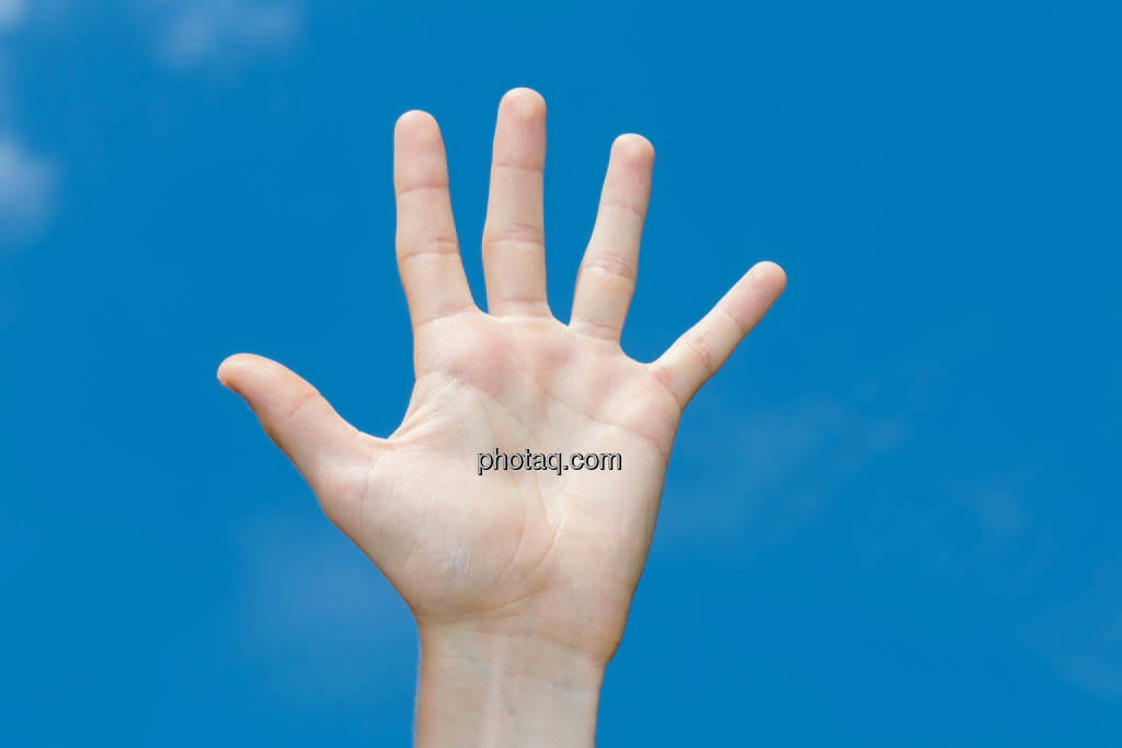 Hand, 5, fünf, high five, © photaq/Martina Draper (08.07.2014) 