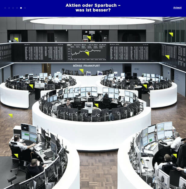 Aktien oder Sparbuch, was ist besser? Antwort von der Börse Frankfurt unter http://www.frag-die-boerse.de, © Aussendung (09.07.2014) 