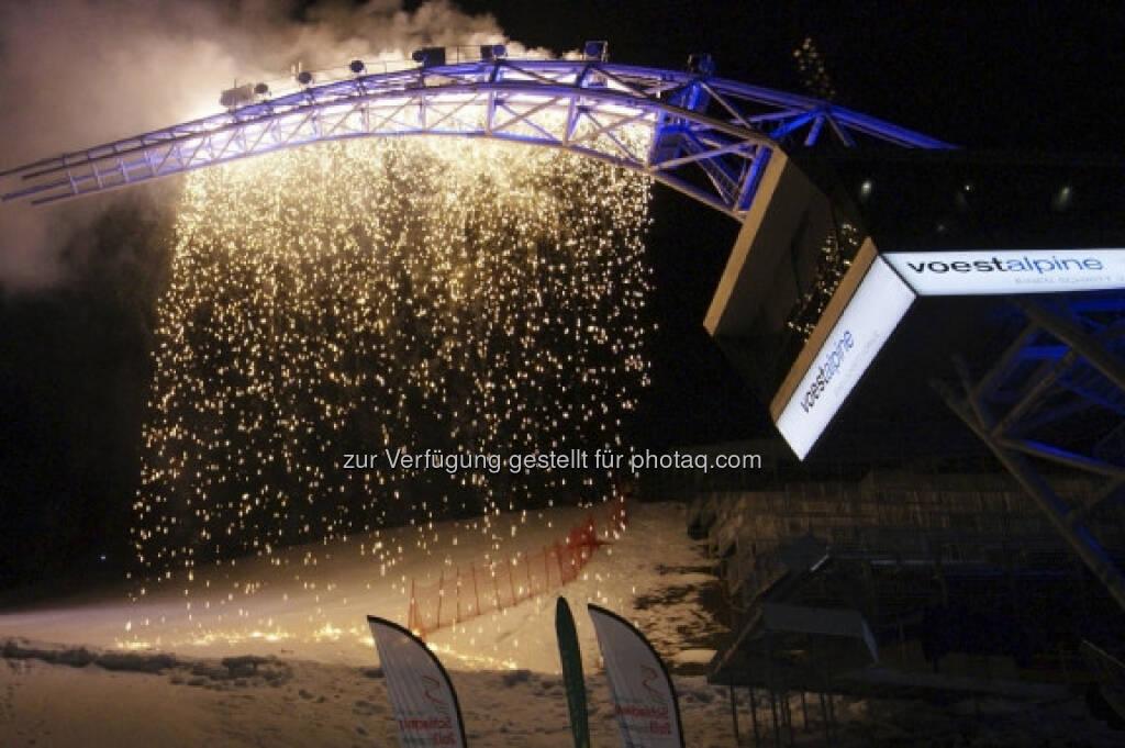 voestalpine skygate für die FIS Alpine Ski WM Schladming 2013 eröffnet (c) voestalpine-Aussendung (10.01.2013) 