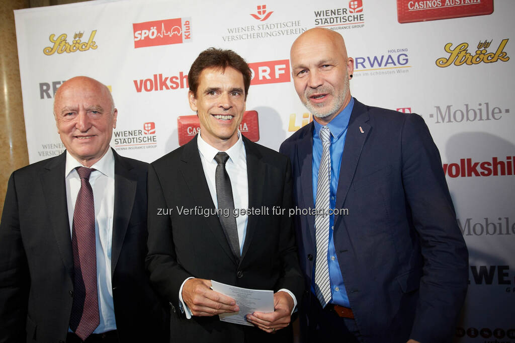 Volkshilfe Präsident Josef Weidenholzer, Thomas Brezina, Volkshilfe Bundesgeschäftsführer Erich Fenninger
, © Volkshilfe Österreich/APA-Fotoservice/Preiss (11.07.2014) 